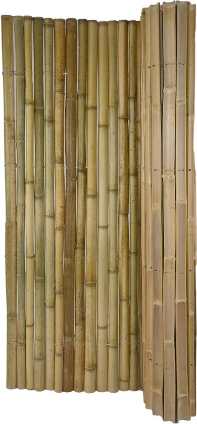 TuinChamp Bamboemat half rond naturel 200x180cm - Bamboe tuinscherm - Bamboemat op rol - Tuinafscheiding natuurlijk hout - Balkonscherm bamboe - Natuurlijke uitstraling