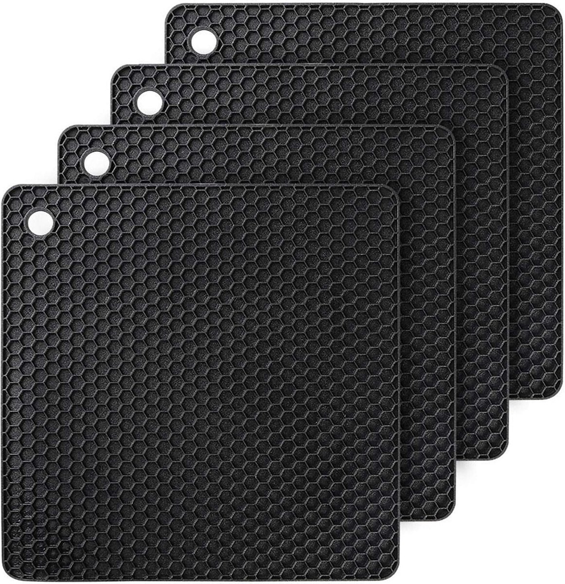 Siliconen Onderzetters - Hittebestendig en Antislip - 4 stuks - Multi-kleur - Siliconen - 20 cm