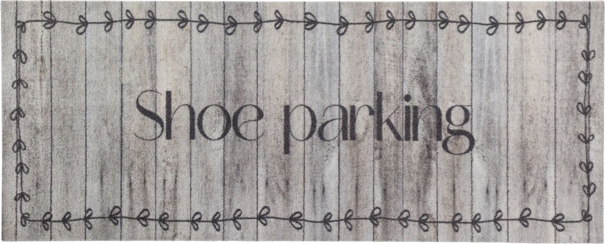 MD-Entree MD Entree - Deurmat - Schoenmat - Boots & Shoes - Love Wood - 40 x 100 cm Grijs