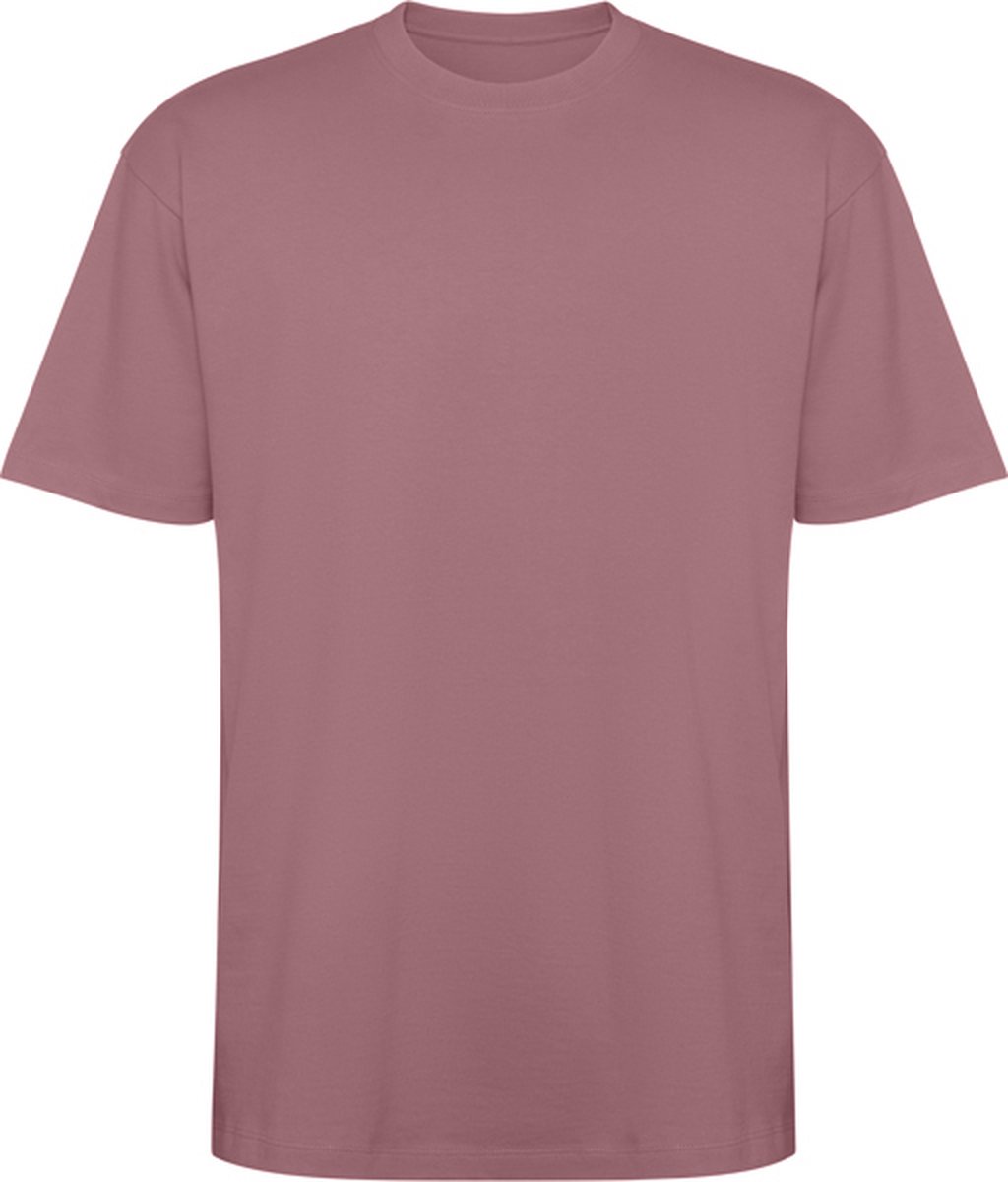 Oud oversized unisex t-shirt katoen Model Bull merk Roly Roze