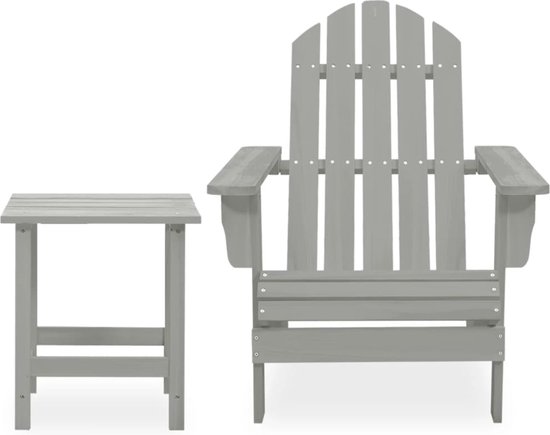 Tuinstoel Adirondack met voetenbank HDPE antracietkleurig kopen