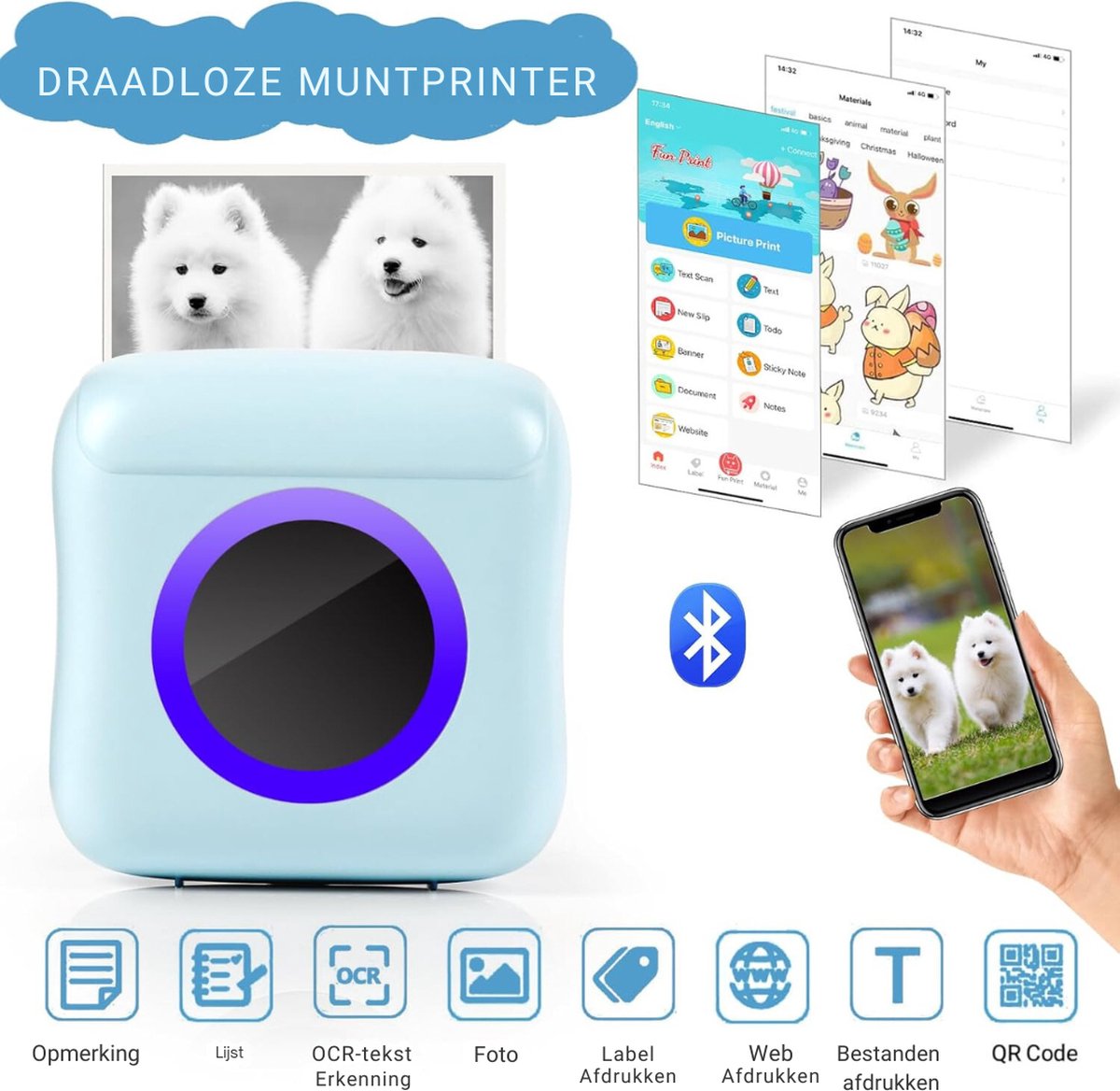 Mini - Draadloze Thermische Fotoprinter thumbnail 3