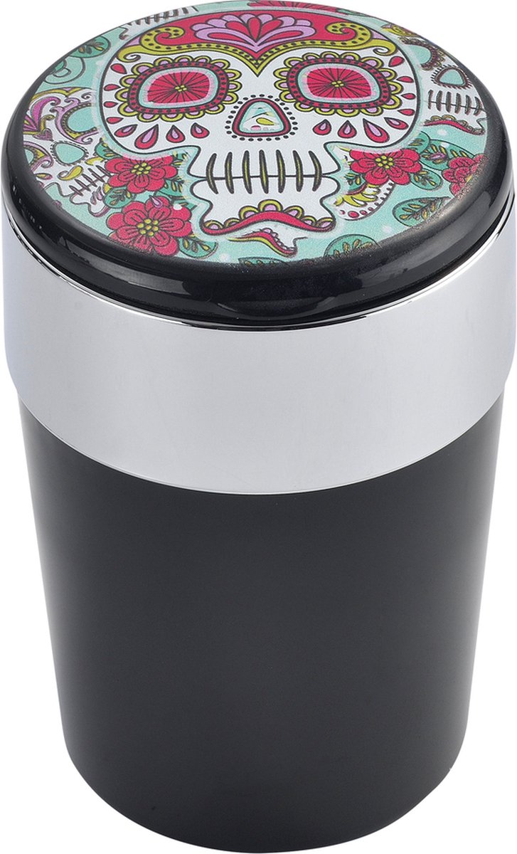 Auto Asbak Calavera Mix 4 - Met Ledverlichting - Mix Kleur - 12 x 8 x 8 cm