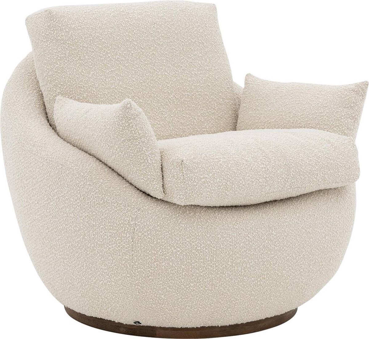 Goossens Fauteuil Lazy - Stof - Wit