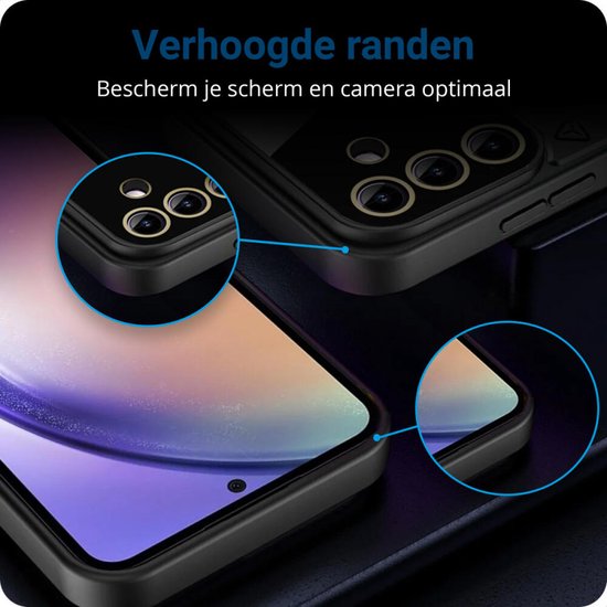 Coque adaptée pour Samsung Galaxy A35 - Compatible avec MagSafe - Coque arrière avec béquille - Blauw