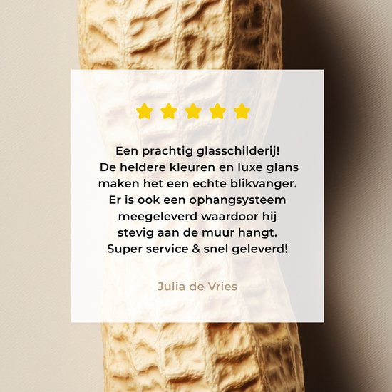 MuchoWow® Glasschilderij 20x20 cm - Schilderij acrylglas - Pinda - Ruw - Beige - Foto op glas - Muurdecoratie woonkamer - Wanddecoratie slaapkamer - Schilderijen