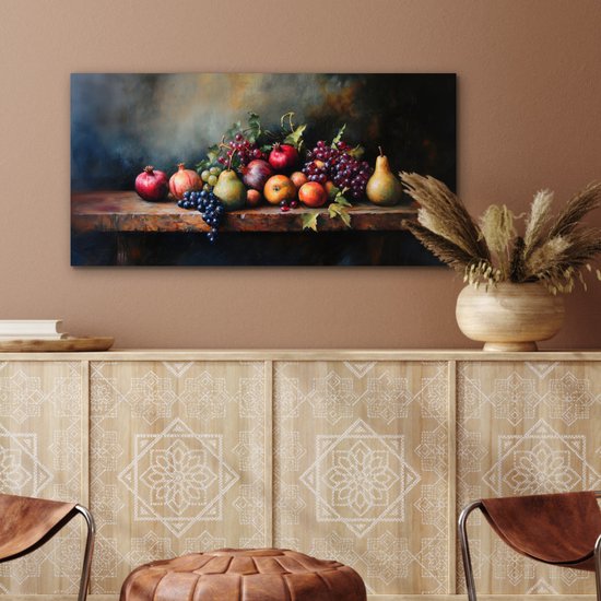 Tableau aluminium 80x40 cm - Décoration murale métal - Rustique - Nature morte - Fruits - Décoration murale métal salon - Décoration industrielle - Photo sur dibond - Accessoires industriels chambre