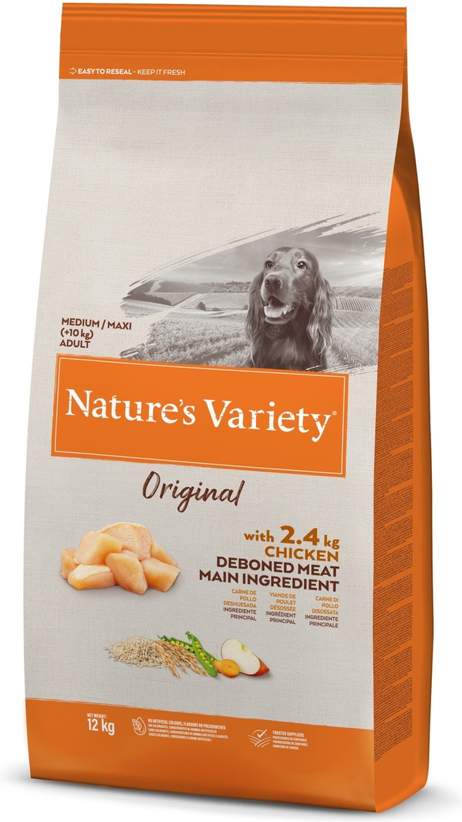 Natures variety Hondenvoer Natures Variety - Kip 12kg - Medium Maxi, Natuurlijke Ingrediënten, Droogvoer zonder Kunstmatige Toevoegingen