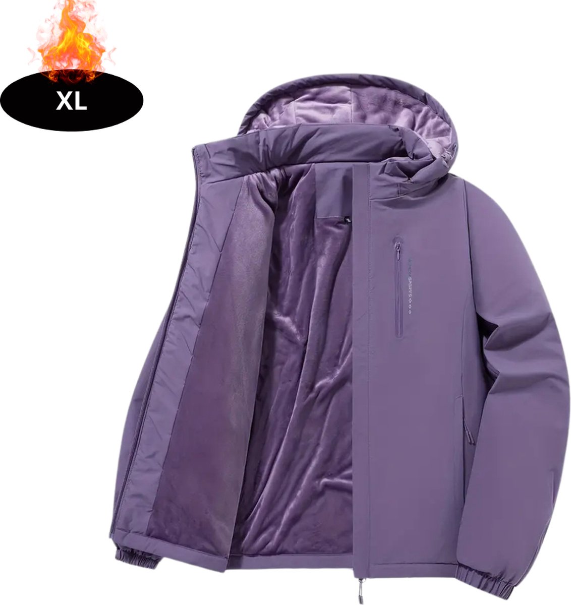 Nivard Windjas Dames Parka Lente & Herfst Jas Volwassen Windjack Windbreaker Outdoor Paars