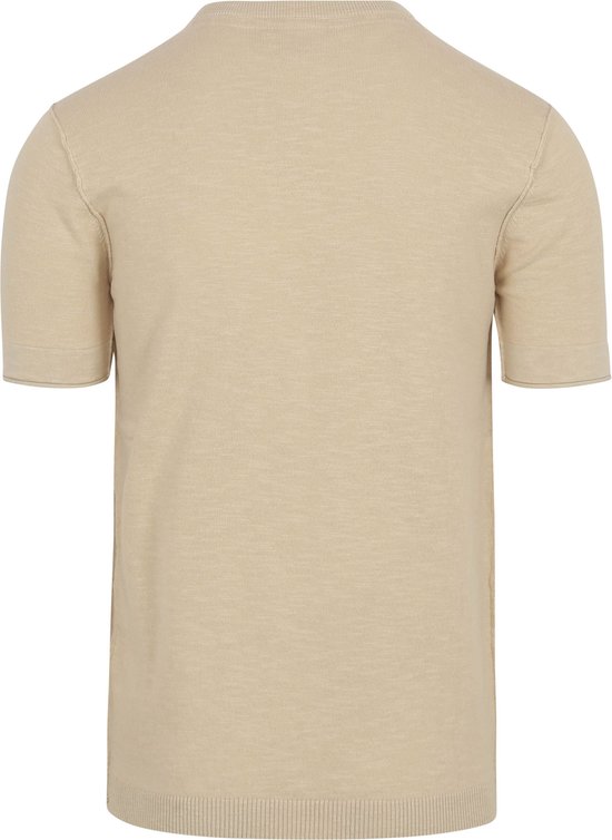 Vue arrière d'un t-shirt beige pour homme à manches courtes et col rond.