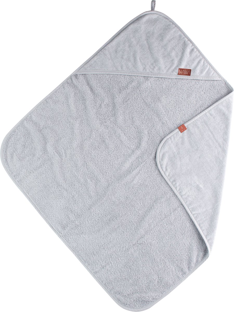 BAMBAM Organisch katoenen Handdoek met capuchon - Grijs - Baby cadeau