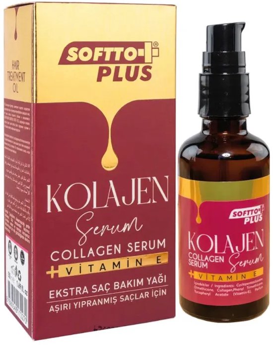 SOFTTO PLUS Sérum Collagène + Vitamine E / Soin Capillaire Liquide 50 ml