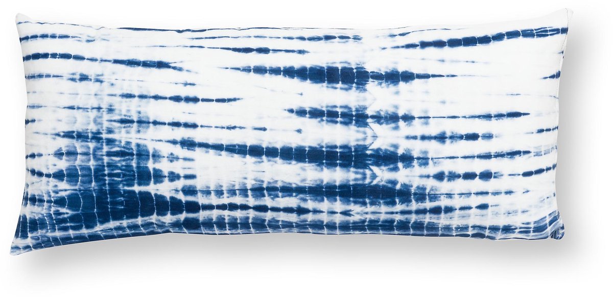 Sierkussen Tie-Dye - Kussens Woonkamer - Blauw, Wit - 30x70cm