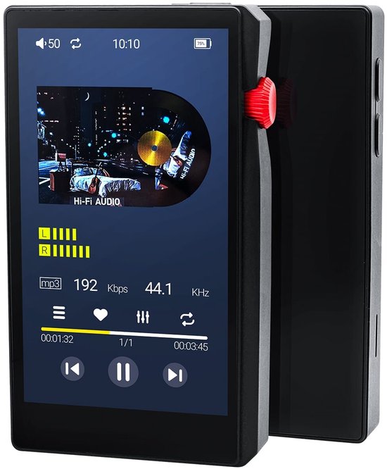 MP3 Speler HiFi met Bluetooth/Wifi - 64GB + 256GB SD Kaart - 3.5inch TFT - DSD256 Audio - C8 - Zwart