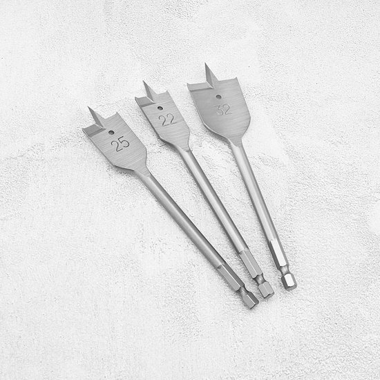 4-Piece Spade Drill Bit Set – 16mm Flat Wood Drill Bits, High Carbon Steel