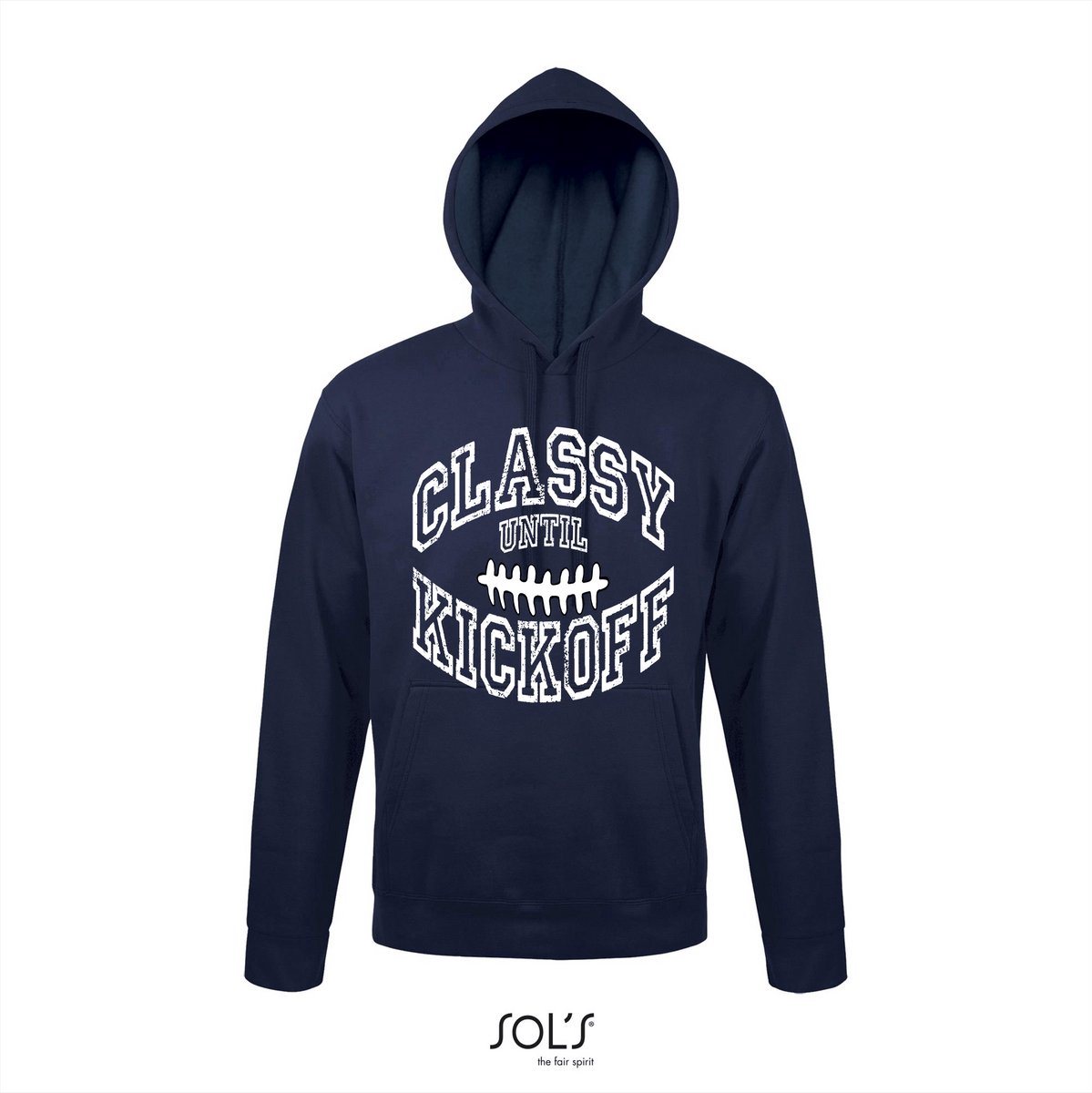 Hoodie 3-161 Classy until Kickoff - Navy, S