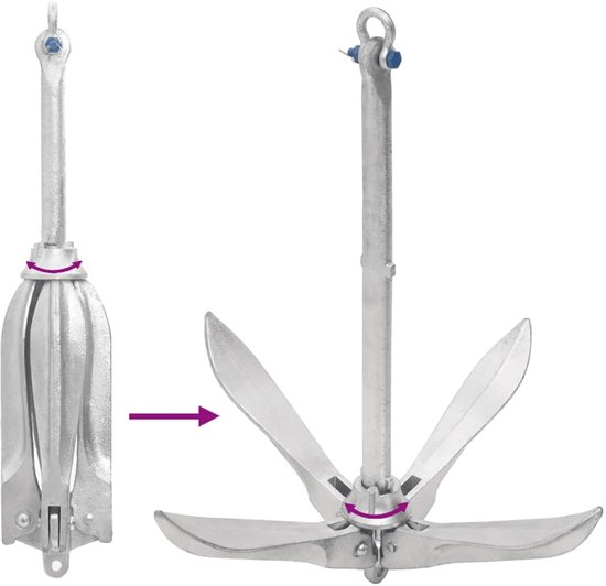 vidaXL Anker met touw - 12 kg - Verzinkt gietijzer Bootanker - Anker ...