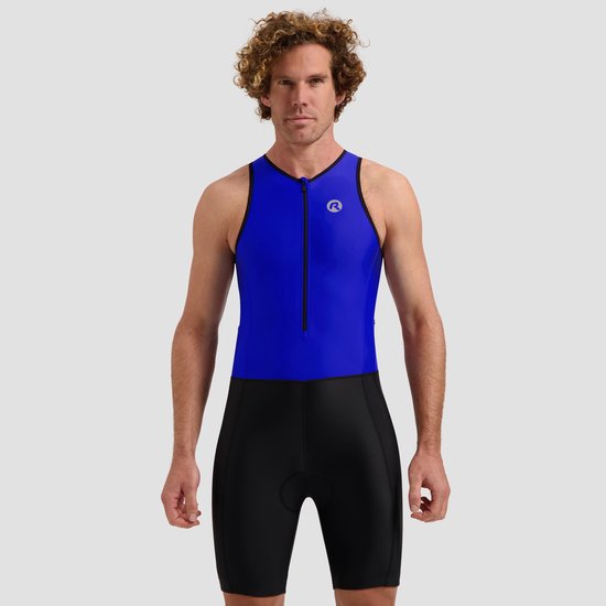 Rogelli Florida Trisuit Heren en Dames - Mouwloos - Zwart Blauw - XXL