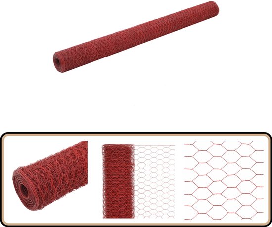 vidaXL Kippengaas - 25x0,5 m - PVC coating - Groen vidaXL Kippengaas - 25x0,5 m - PVC coating - Groen