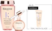 Kérastase Gloss Absolu Anti-Frizz Duo + Cadeau - Shampoo 250ml & Haarolie 45ml + Conditioner 75ml cadeau - Voor Lang Haar Gevoelig voor Pluis - Met Hyaluronzuur