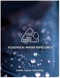 Logo met 'Eco Finish' en 'Ecological Water Repellency'.