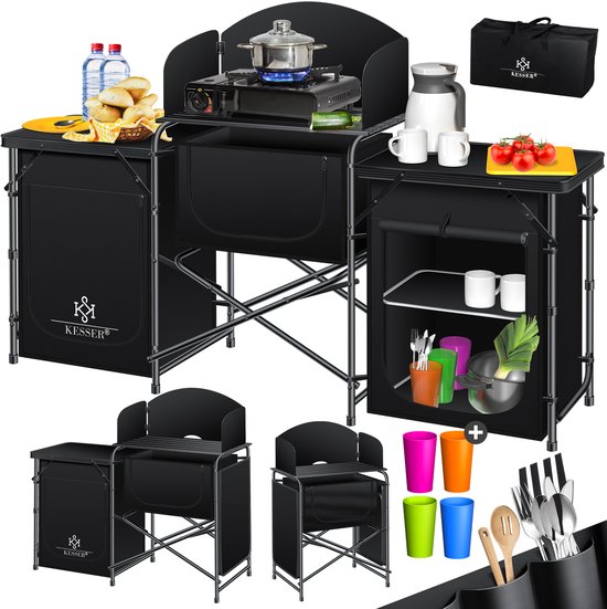 KESSER® Campingkeuken Opvouwbaar – Inclusief Opbergtas