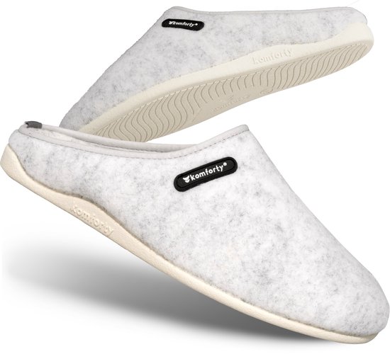 Pantoufles femmes confort | Blanche - Neige | Taille 41 | Durable | Antidérapant | Unisexe | Pantoufles de qualité supérieure en laine italienne | Semelle amovible en mousse lente