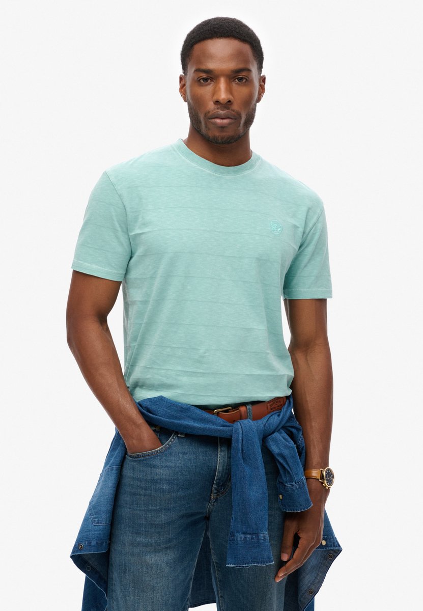 Superdry T-shirt Vintage Texture Tee M1011570a Fresh Mannen Groen