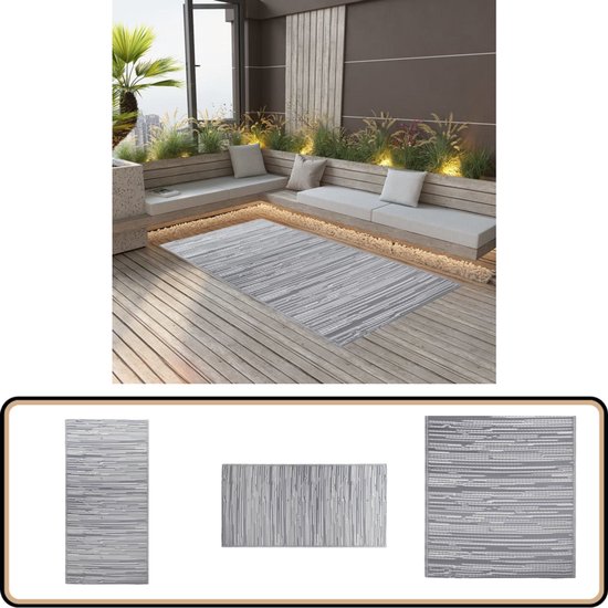 Tapis d'extérieur vidaXL - 160 x 230 cm - Grijs - Tapis de jardin en PP - Tapis d'extérieur - Tapis de terrasse - Tapis Plein air - Tapis en polypropylène