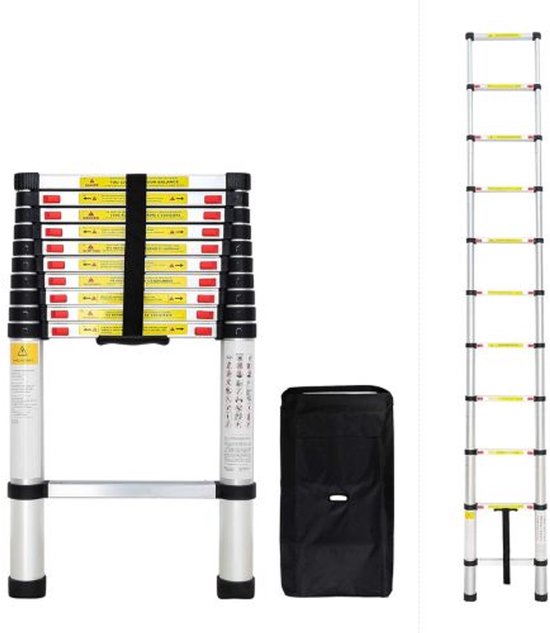 PRO telescoopladder - 3,80m | met softclose en dwarsbalk kopen