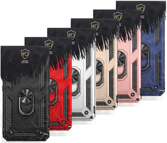 Coque Xiaomi Redmi Note 14 Pro 5G - Coque MobyDefend Armor avec Ring rotatif - Zwart - Coque pour téléphone portable - Coque compatible avec : Xiaomi Redmi Note 14 Pro 5G