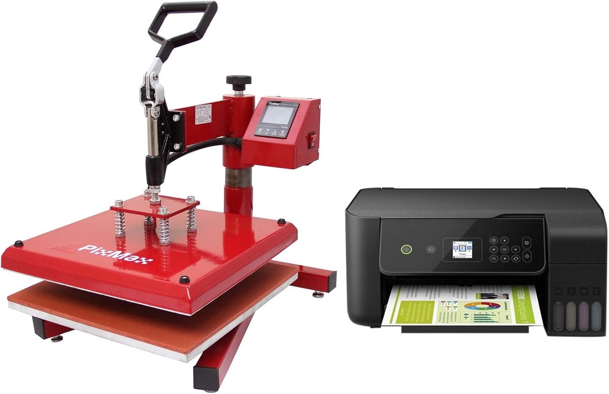 Sublimatie Bundel Hittepers 38 cm met Printer en Accessoires voor Textieldruk