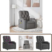 Fauteuil de massage vidaXL - Réglable - Tissu - Gris foncé - Fauteuil de Massage électrique - Fauteuil de relaxation - Fauteuil de salon - Pouf