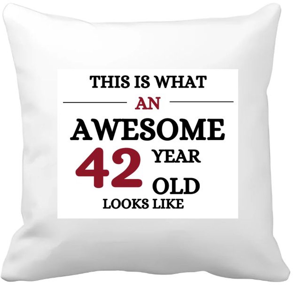 Akyol an awesome 42 year Kussen hoes - Hoera 42 jaar - 42 geworden - verjaardagscadeau - gift - kado - 40 bij 40 cm Multicolor