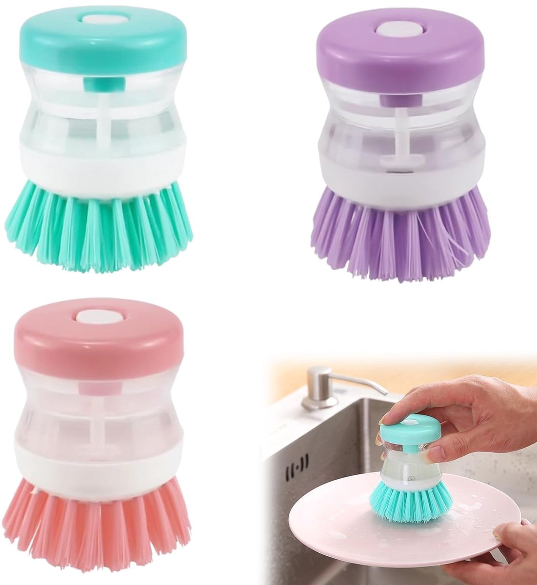 My Ninki ® Innovatieve Afwasborstel met Zeepdispenser voor Efficiëntie en Eenvoud in de Keuken