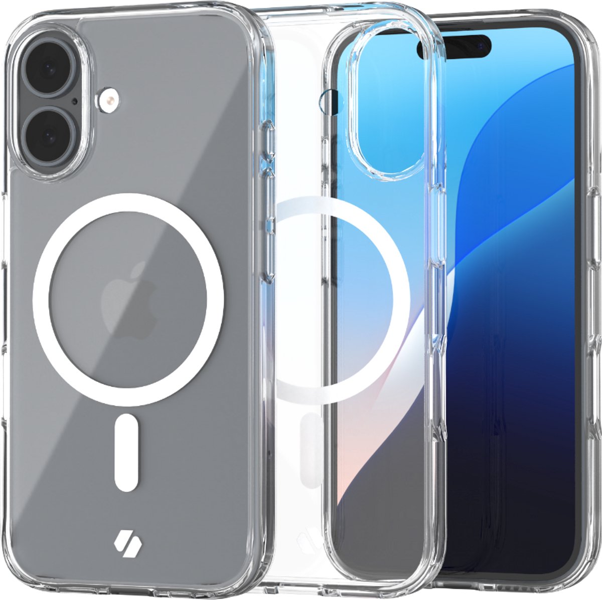 Spacecase Case Clear Mag Voor Iphone 16 Transparant Voor Magsafe