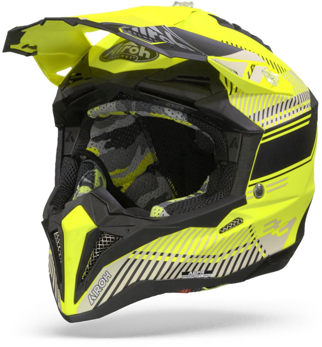 Airoh Aviator 3 Wave Flat Geel Crosshelm - Helm