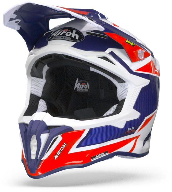 Airoh Strycker Axe Blauw Rood Crosshelm - Helm