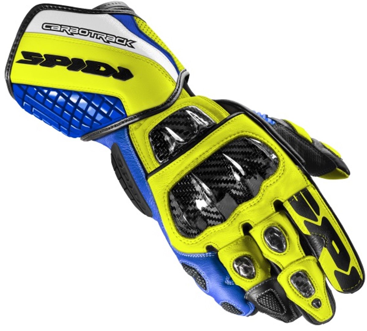 Spidi Carbo Track Evo Blauw Geel - Handschoen