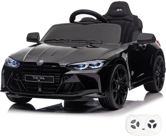 BMW M4 Competition - Elektrische Kinderauto 12V - 1 tot 5 jaar - Zwart