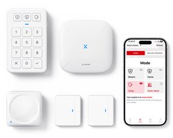 X-Sense HS05X Draadloos Beveiligingssysteem - 5-delig Smart Home Alarmsysteem - Met Sirene - Keypad - Bewegingssensor - 2 x Raam-/ Deursensor - Werkt op SBS50 Base Station - met Deuralarm