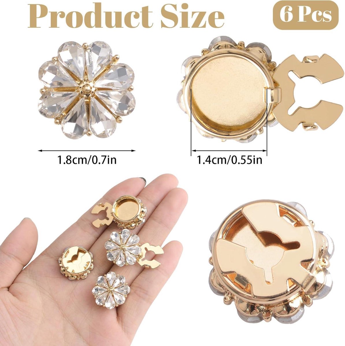 10 Stück Strass-Knöpfe, kristallklar, für Näharbeiten Dekoration, DIY, 15 mm