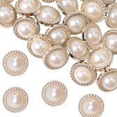 PH PandaHall 100 stuks gouden knoop 10 stijl parel naaien knoppen met schacht bloem cover up knop halve ronde metalen knoppen voor kleding shirts jassen pakken jassen truien ambachten 10-13 mm