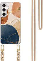 Étui avec cordon pour Samsung Galaxy S24 FE - Harmonie abstraite - Cordon beige inclus - Housse de protection bandoulière - Transparent, Multi - Belles Housses de téléphone