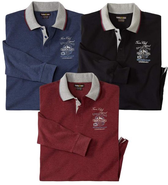 ATLAS FOR MEN - 3-pack polo's North Cup - Heren - Verkrijgbaar in grote maten - XL