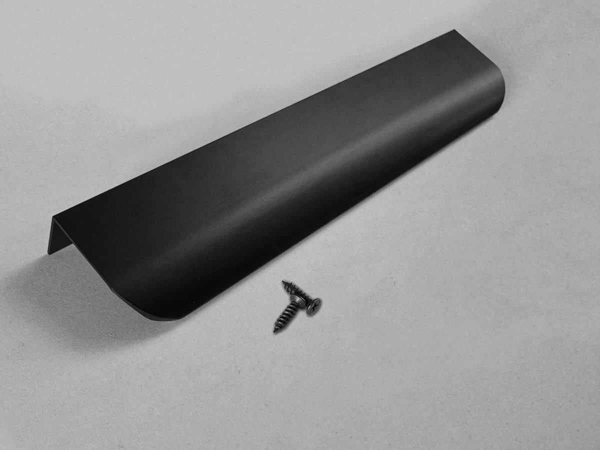 Set van 4 aluminium profielgrepen voor meubels (20x4x1,8 cm, zwart)