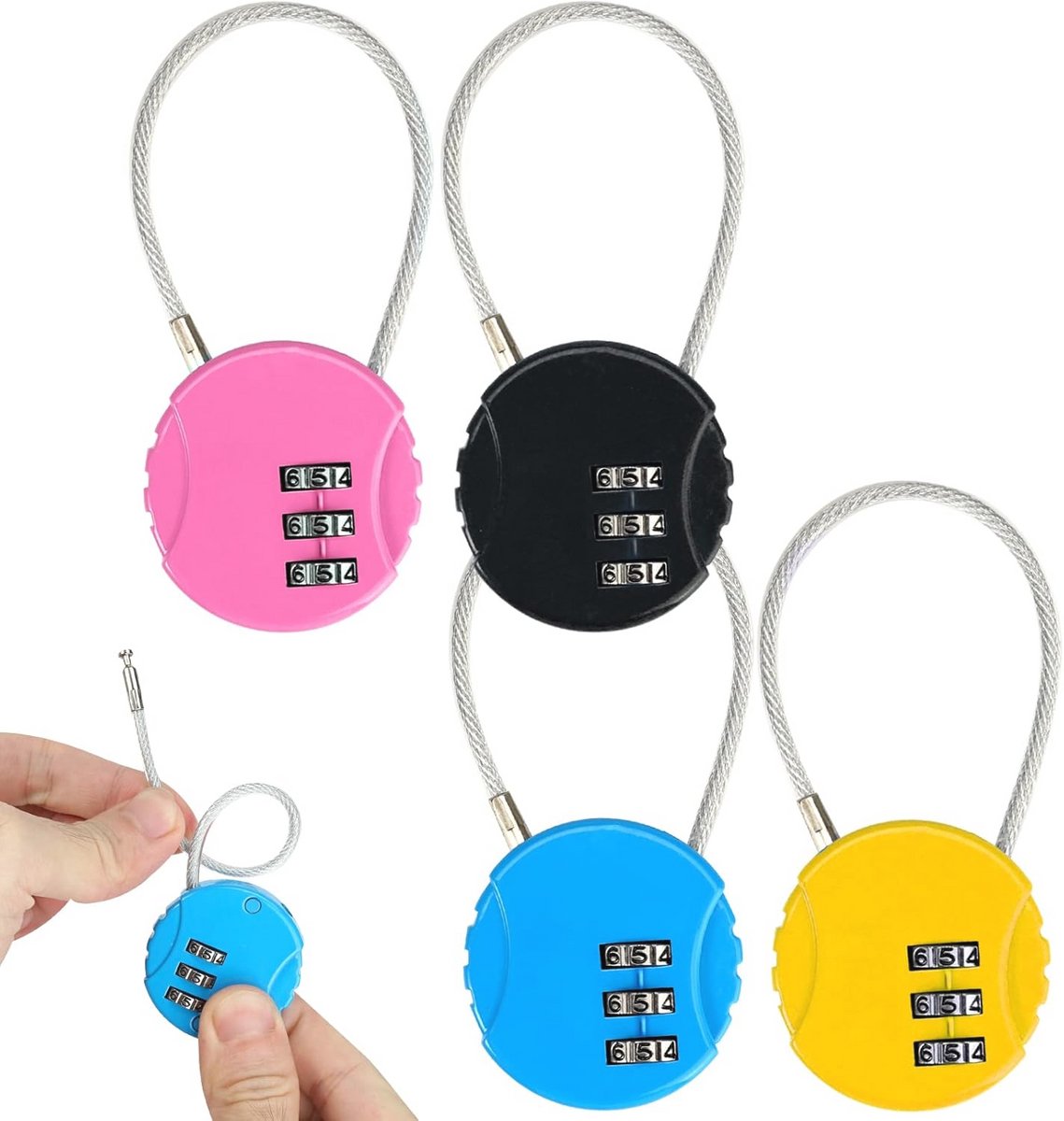 Bagageslot met Cijferslot - 4 Stuks Klein en Veilig voor Koffer en Rugzak