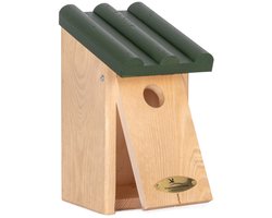 Vogelbescherming Nederland - Toronto Nestkast voor Koolmezen, Boomklevers & Mussen - FSC Houten Vogelhuisje met 32 mm invliegopening - Bevat Vogelidentificatiekaart