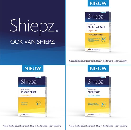 Shiepz Nachtrust 3-in-1 - Slaapmutsje helpt te ontspannen en geeft ontspanning dat helpt om lekker te slapen - 30 stuks