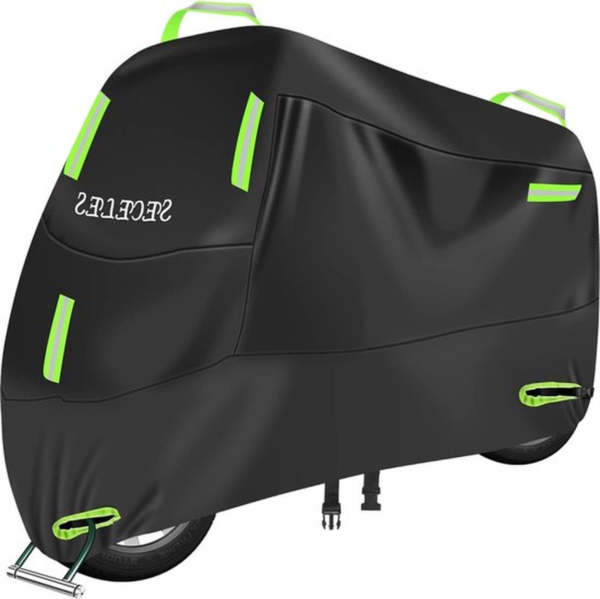 Motorhoes waterdicht buiten 300D - Wind - Regen - UV - Stof beschermend - Reflecterende strips - Afsluitgaten - Handgreep - Opbergetui - Scooter bromfiets (XL: 230x95x125 cm) Motorhoes waterdicht buiten